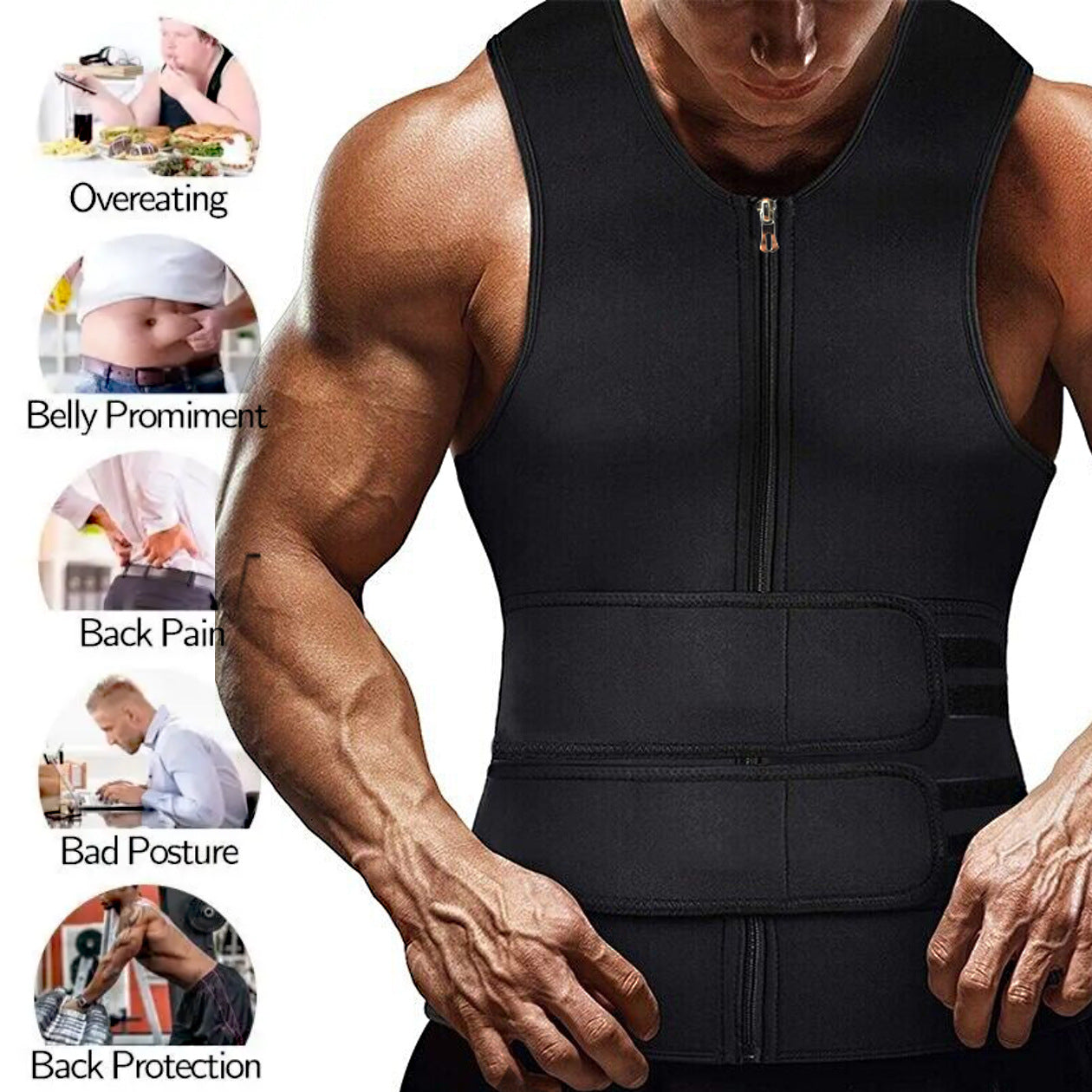 Men's Double Belt Workout Shaper Vest